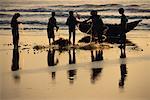 Fishermen and Boat by Shore