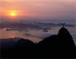 Montagne Corcovado et Sugarloaf Mountain Rio de Janeiro, Brésil