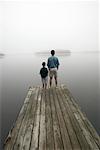 Father and Son on Dock