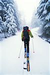 Man Back-Country Skiing