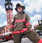 Child Dressed Up Like a Firefighter