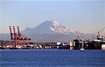 Port of Seattle and Mount Rainier Seattle, Washington, USA