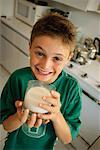 Boy Drinking Glass of Milk