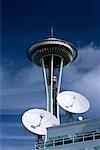 Gros plan du Space Needle de Seattle, Washington, USA