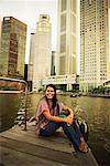 Woman on Bumboat Singapore River, Singapore