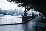 Overview of City and River from Queen's Walk London, England