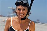 Woman Wearing Snorkel Gear