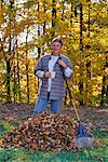 Man Raking Leaves