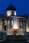 National Gallery of Art and Fountain at Trafalgar Square London, England