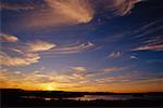 Sunset over River Saint John River Valley New Brunswick Canada