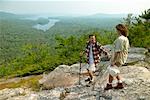 Couple Hiking on French's Mountain, Belgrade Lakes, Maine