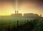 Sunrise Over Farmland Near Upton Quebec, Canada