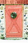 Christmas Wreath on Barn Door