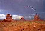Lightning and Rock Formations Monument Valley Arizona USA