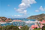 Boote im Hafen Gustavia Hafen, St. Barthelemy Französische Antillen