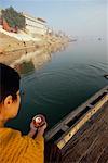 Woman by Ganges River Varanasi, India