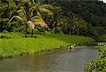 Boat on River Hanalei River North Shore, Kauai Hawaii, USA