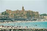 Beach and Ribat of Harthema Monastir, Tunisia, Africa