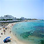 Vue d'ensemble de plage Monastir, Tunisie, Afrique