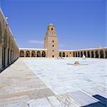 Minaret de la grande mosquée de Kairouan, Tunisie Afrique Okba