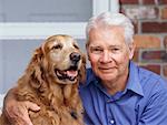 Portrait de l'homme et le chien