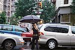 Woman Crossing City Street