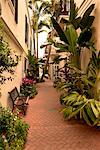 Narrow Walkway Between Buildings, Naples, Florida, USA