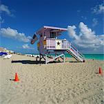 Lifeguard Station on Beach Miami Beach, Miami, Florida, USA