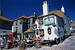 Crowded Pub Patio Saint Ives, Cornwall, England