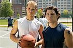 Portrait of Men on Basketball Court