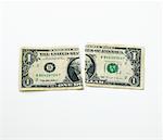 Torn One Dollar Bill American Currency