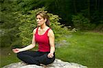 Woman Meditating Outdoors