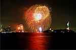 July 4th Fireworks and the Statue of Liberty, New York City New York, USA