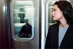 Woman by Subway Car New York City, New York USA