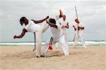 Practicing Capoeira