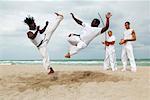 Practicing Capoeira