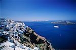 Vue d'ensemble de la ville, Thira, île de Santorin, Grèce