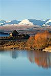 Church by Mountains and Lake Lake Tekapo, South Island, New Zealand