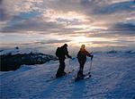 Teenagers Skiing