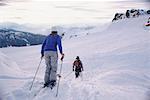 Couple Skiing, Whistler, British Columbia, Canada