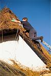 Thatched roof installation