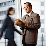 Businessman reading