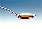 Cough medicine on a spoon