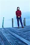 Woman Standing on Dock