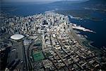 Vue aérienne de la ville, Vancouver, Colombie-Britannique, Canada