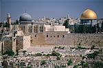 Mosquée Al-Aqsa et le dôme du rocher, au Mont du Temple, Jérusalem, Israël