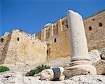 Pilier et escaliers au Temple monter à Jérusalem, Israël