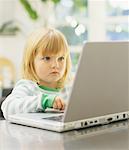 Girl Using Laptop Computer
