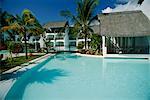 Piscine, Belle Mare Plage Resort, Ile Maurice, l'océan Indien