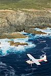 Flugzeug über Küstenlinie, King Island, Tasmanien, Australien